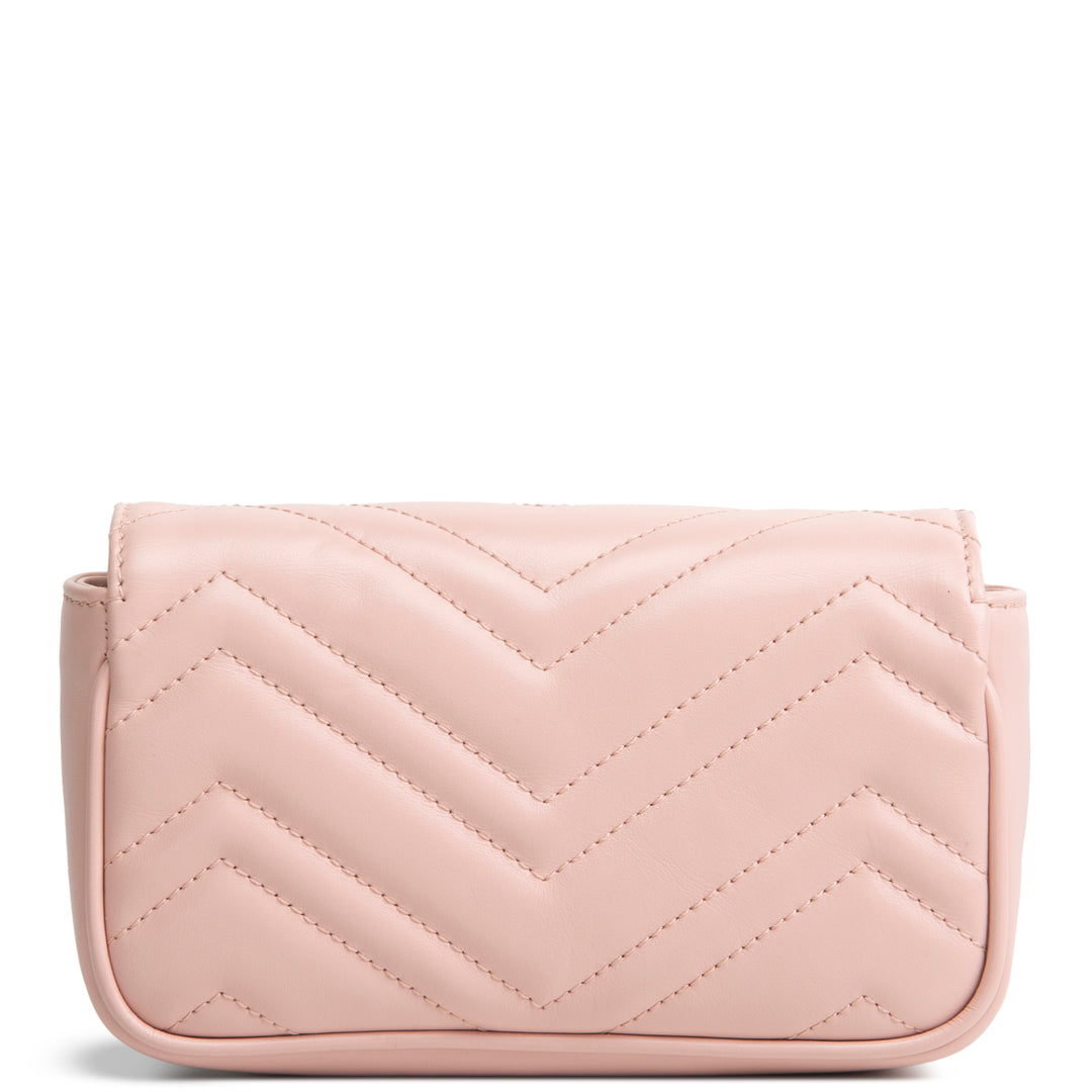 GUCCI GG Marmont Chain Belt Bag Monochrome Pink
