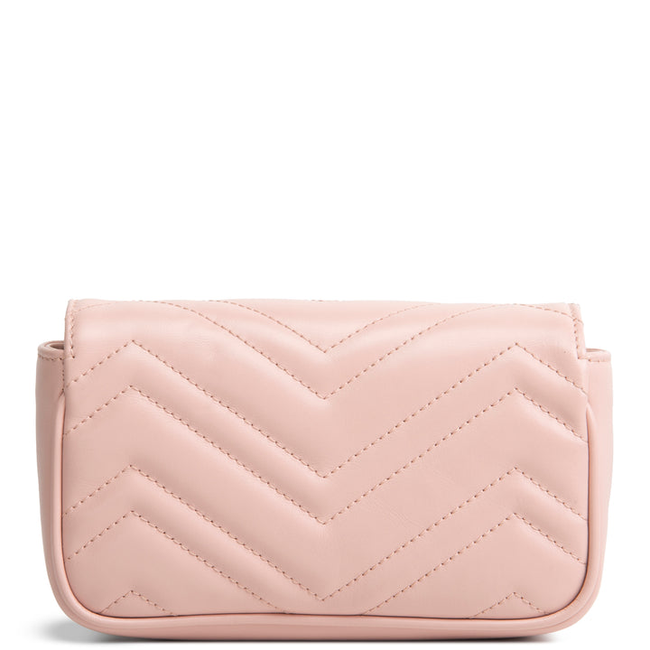 GUCCI GG Marmont Chain Belt Bag Monochrome Pink