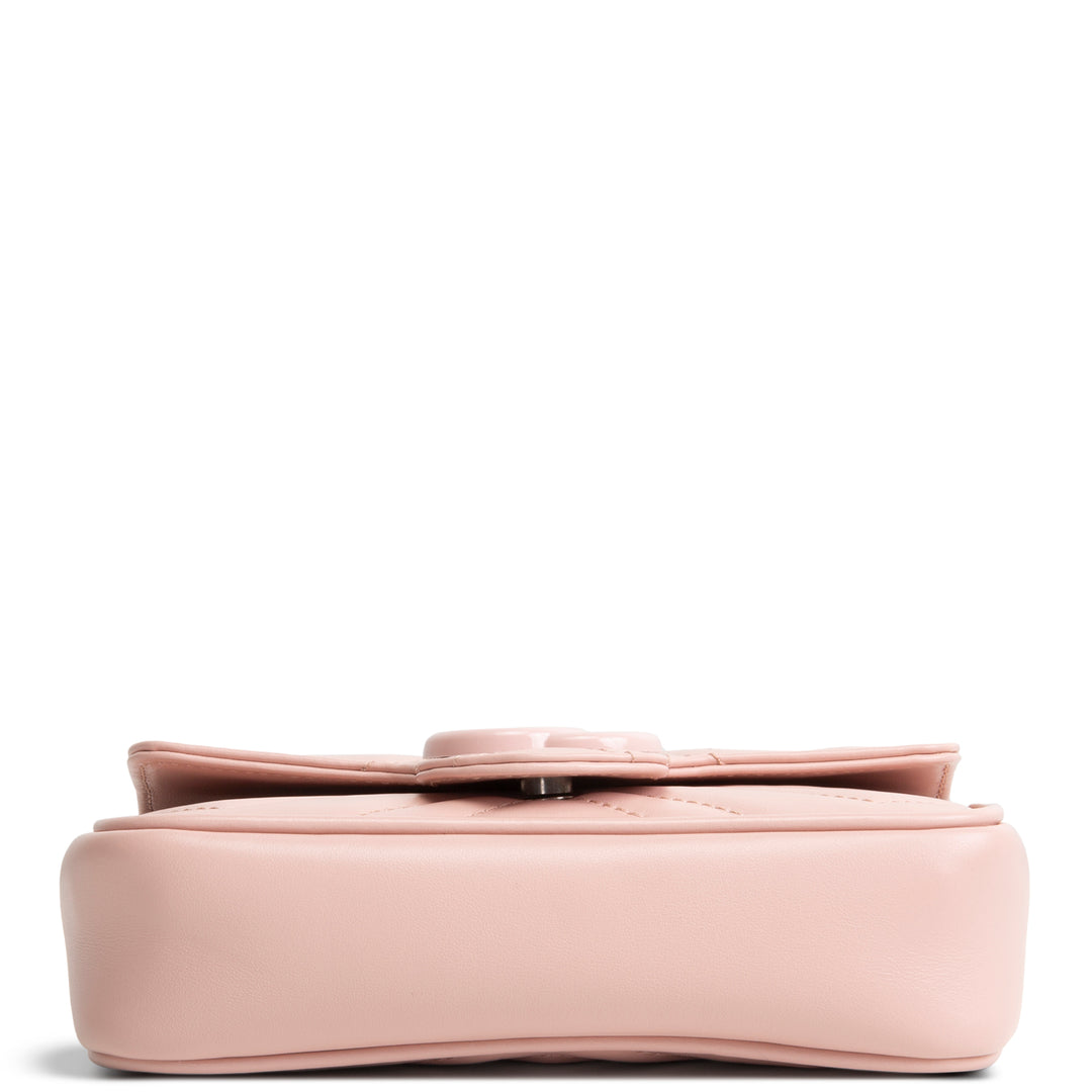 GUCCI GG Marmont Chain Belt Bag Monochrome Pink