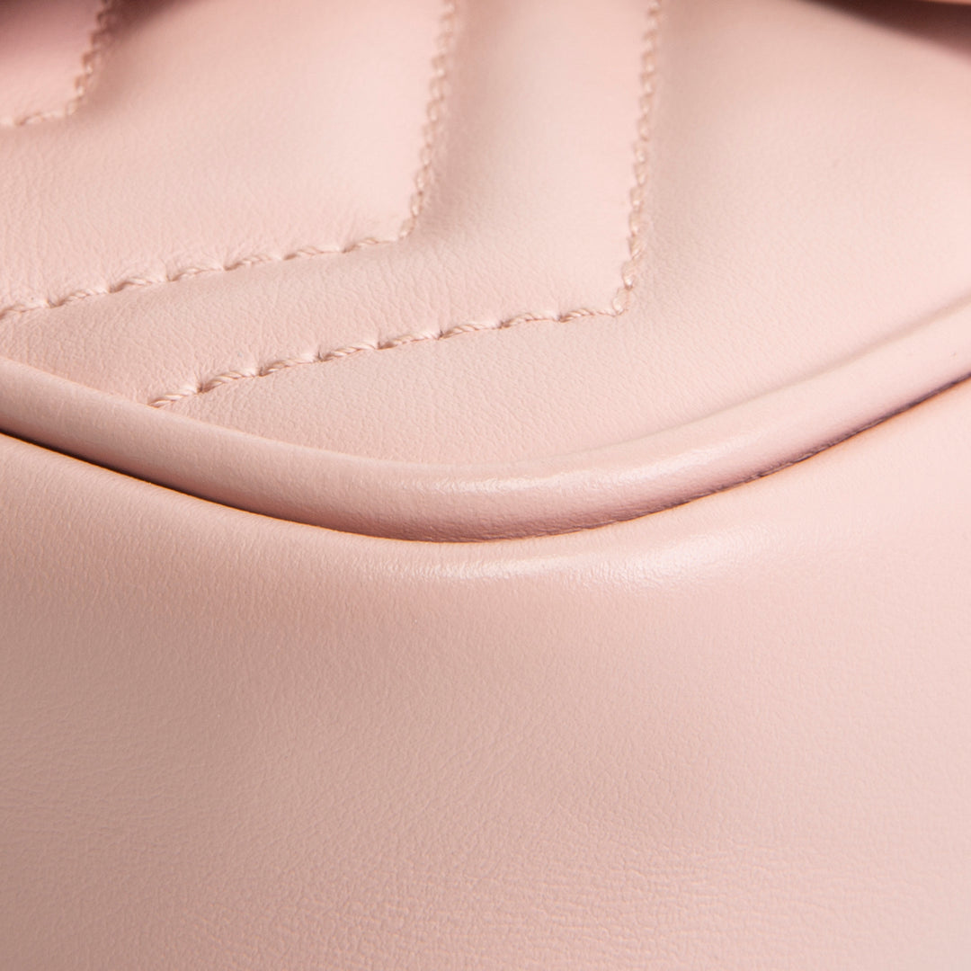 GUCCI GG Marmont Chain Belt Bag Monochrome Pink