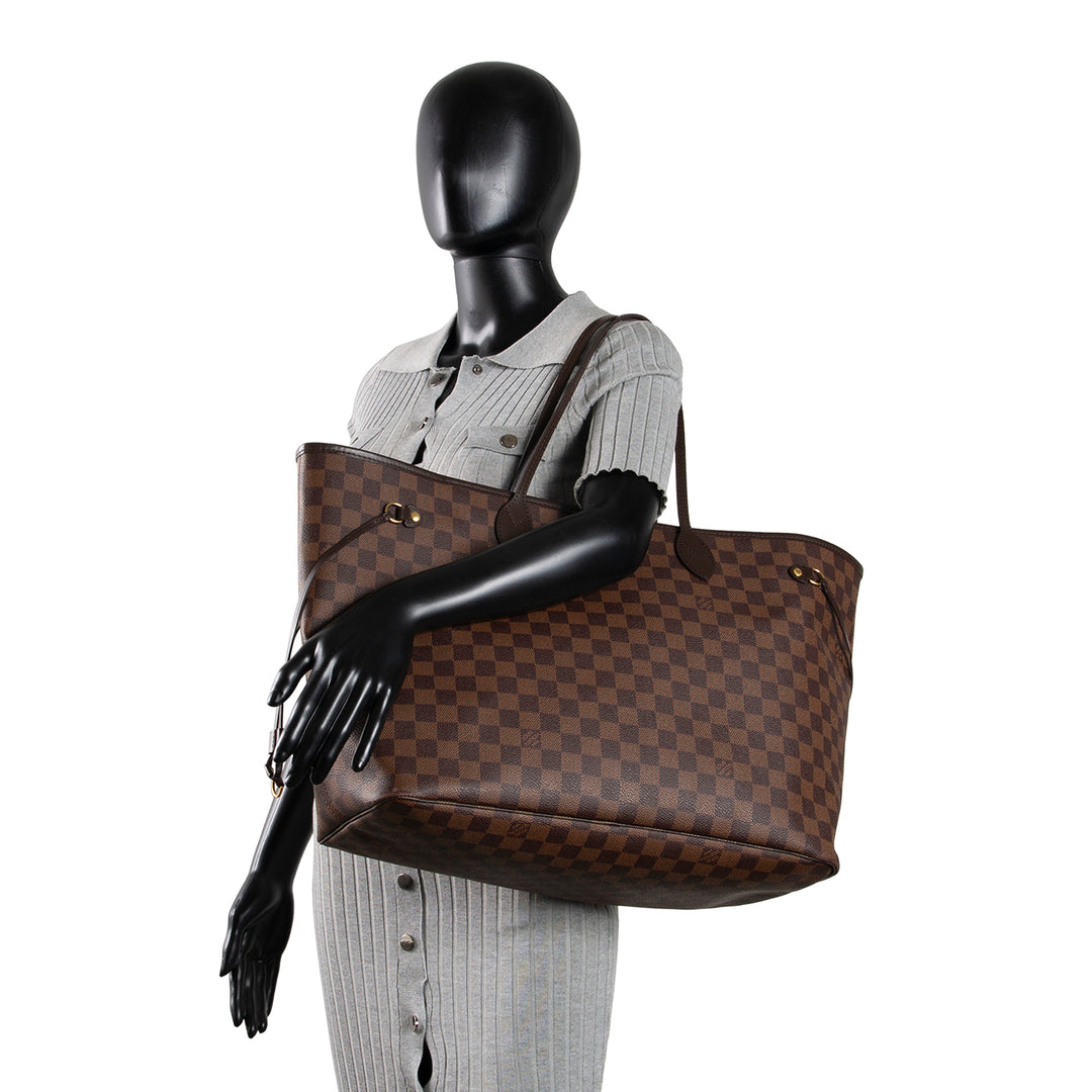 LOUIS VUITTON Damier Ebene Neverfull GM - No Pouch