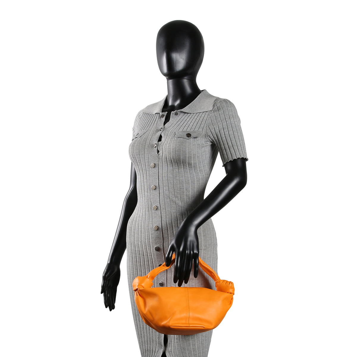 BOTTEGA VENETA Leather Double Knot Bag - Orange
