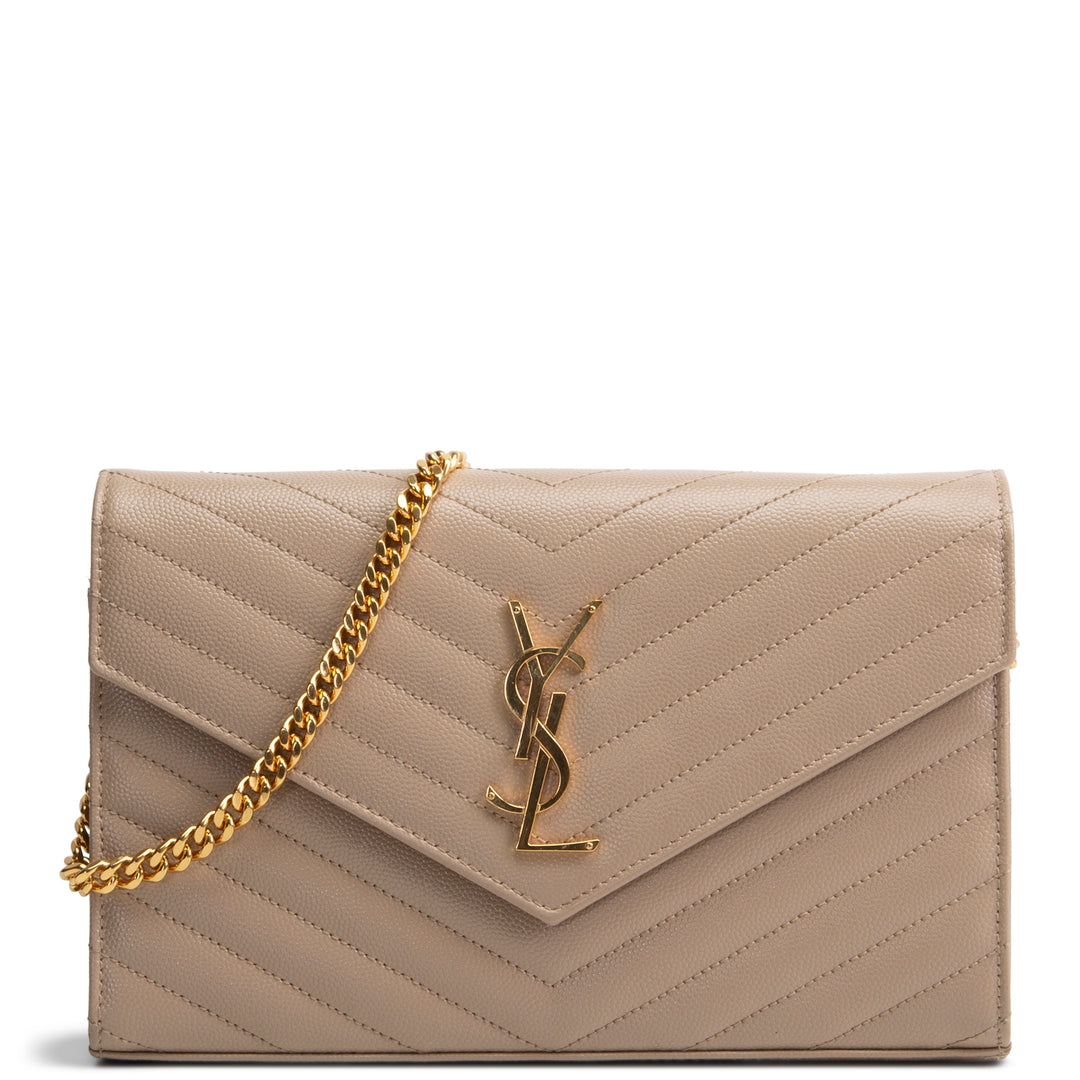 SAINT LAURENT Cassandre Envelope Wallet on Chain