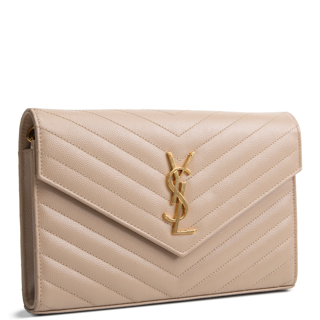 SAINT LAURENT Cassandre Envelope Wallet on Chain