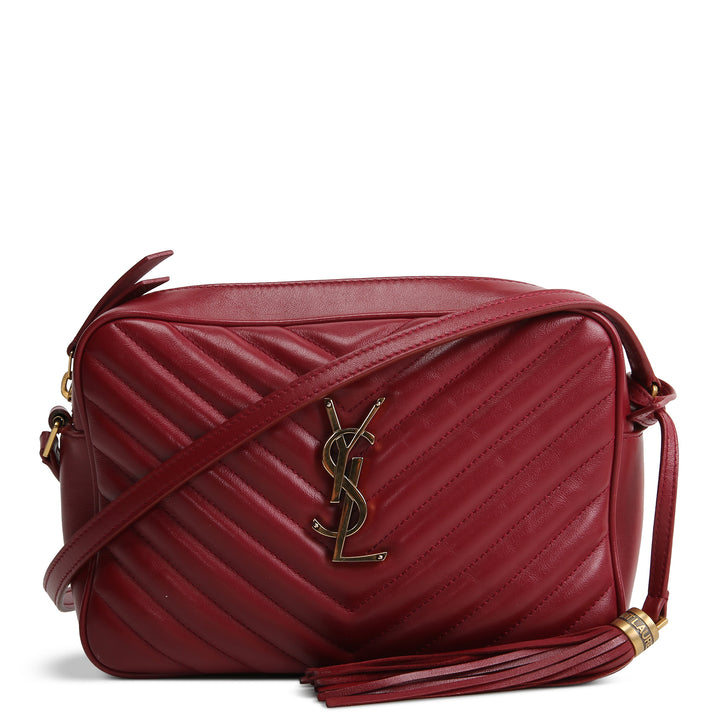 SAINT LAURENT Lou Camera Tassel Bag - Burgundy