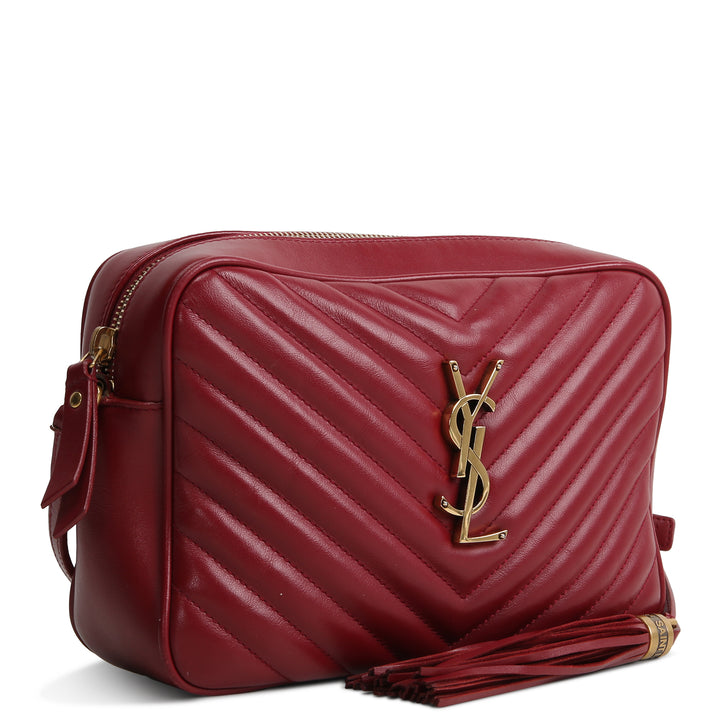 SAINT LAURENT Lou Camera Tassel Bag - Burgundy