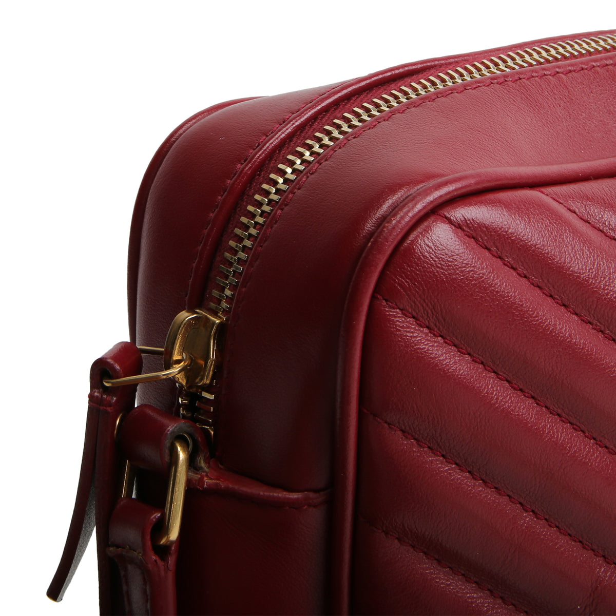 SAINT LAURENT Lou Camera Tassel Bag - Burgundy