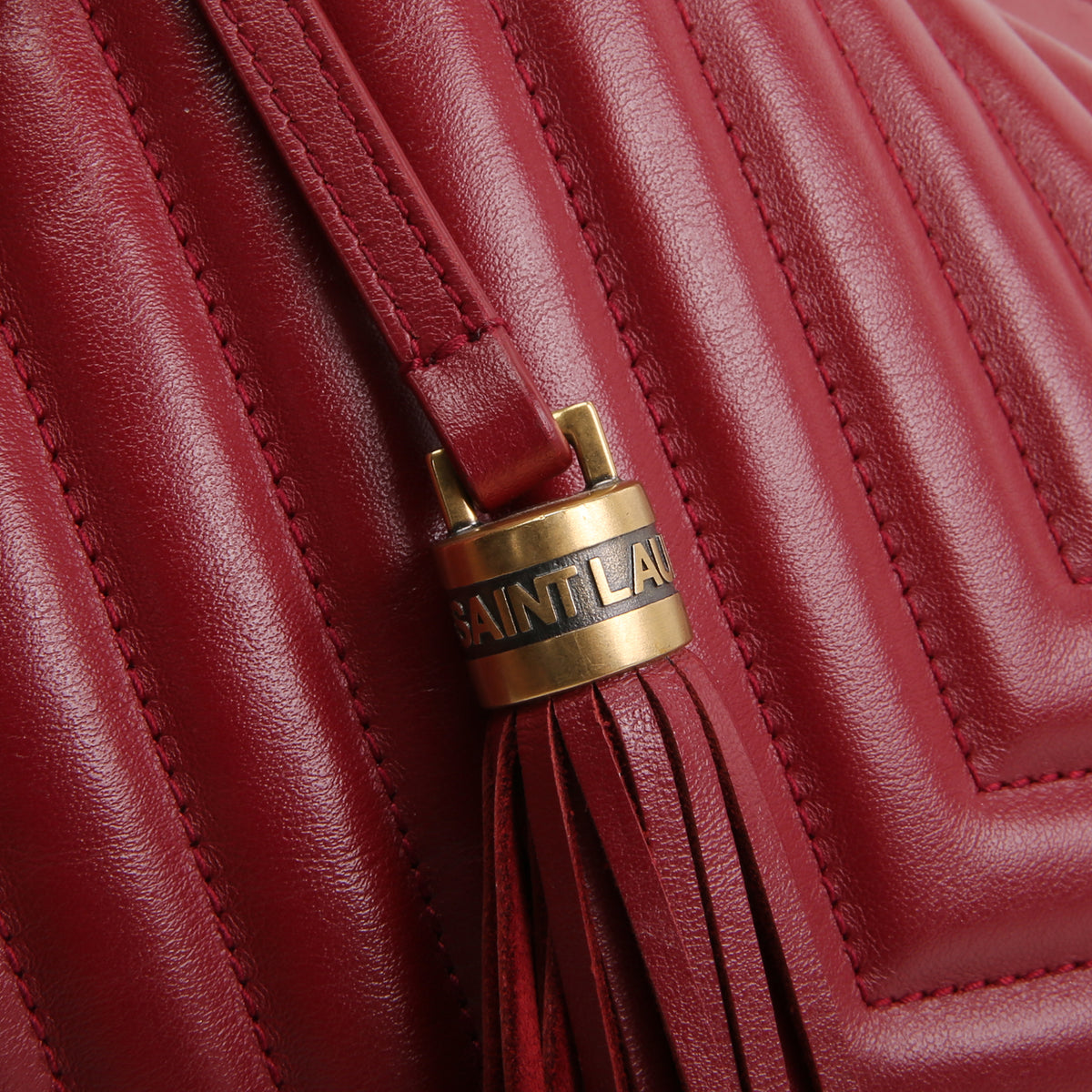 SAINT LAURENT Lou Camera Tassel Bag - Burgundy