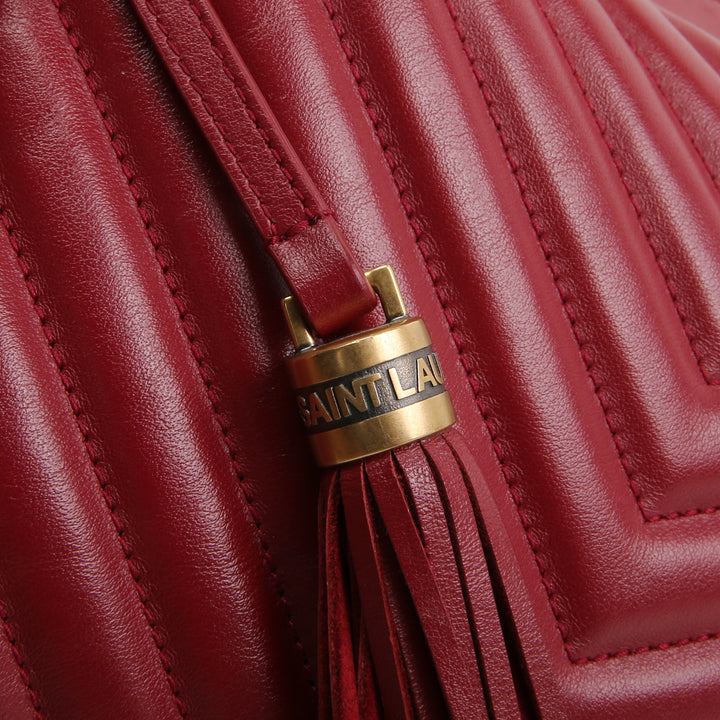 SAINT LAURENT Lou Camera Tassel Bag - Burgundy