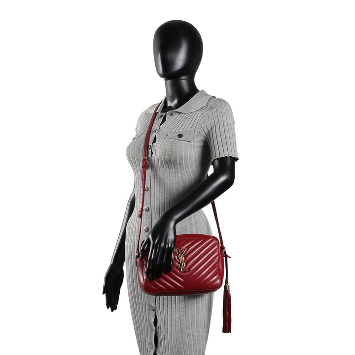 SAINT LAURENT Lou Camera Tassel Bag - Burgundy