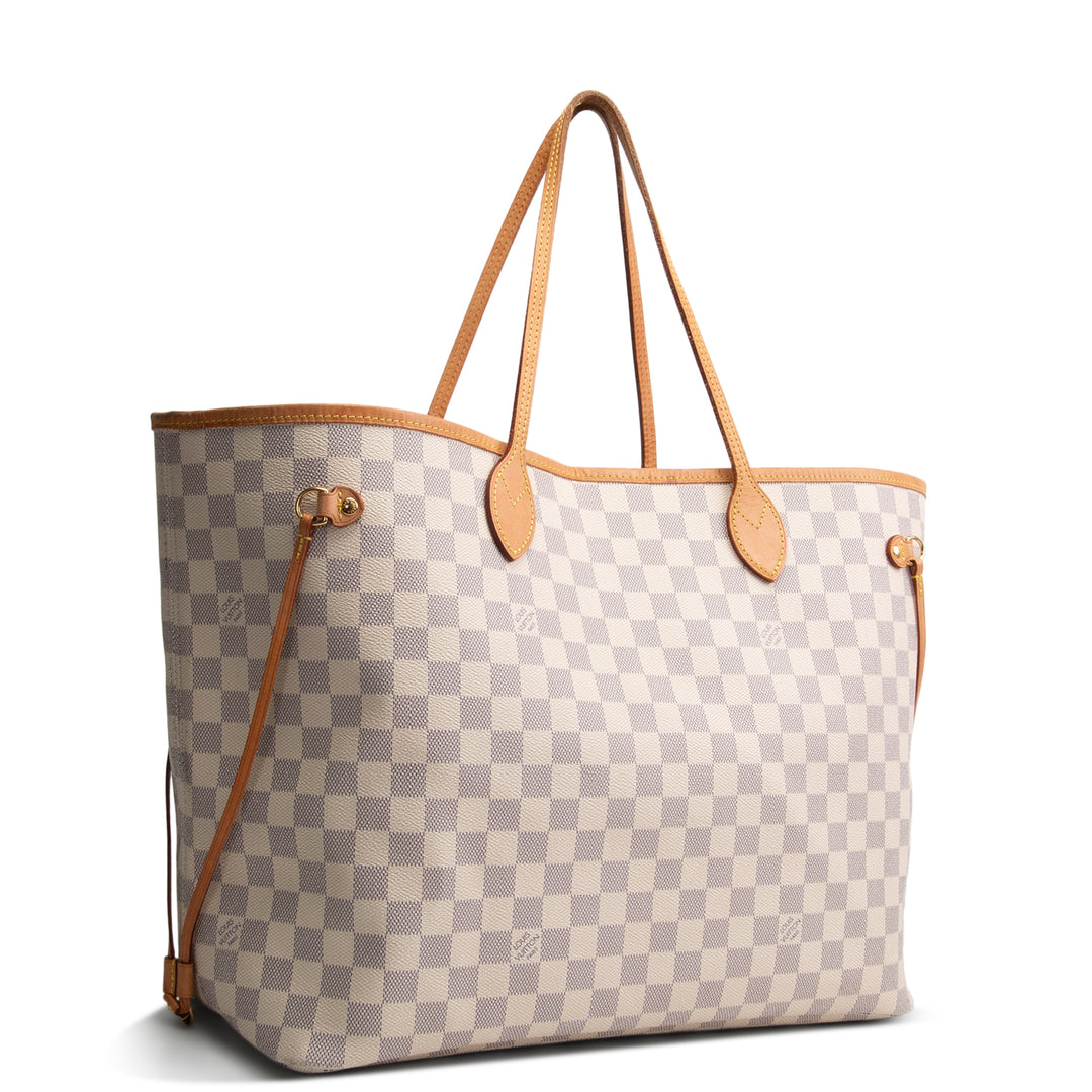 LOUIS VUITTON Neverfull GM Damier Azur w/ Pouch