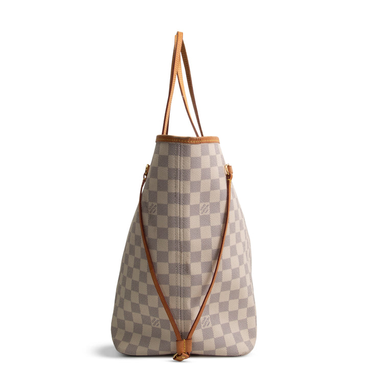 LOUIS VUITTON Neverfull GM Damier Azur w/ Pouch