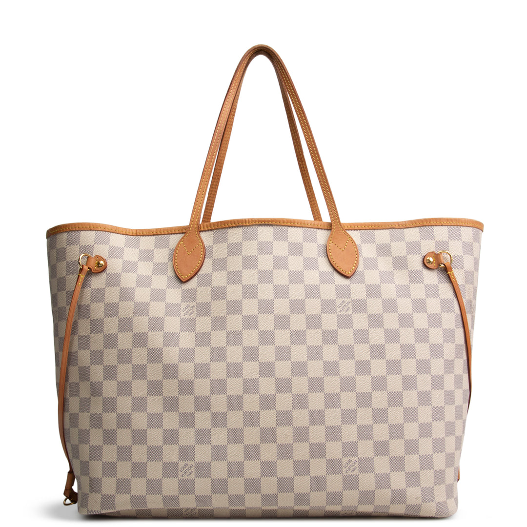 LOUIS VUITTON Neverfull GM Damier Azur w/ Pouch