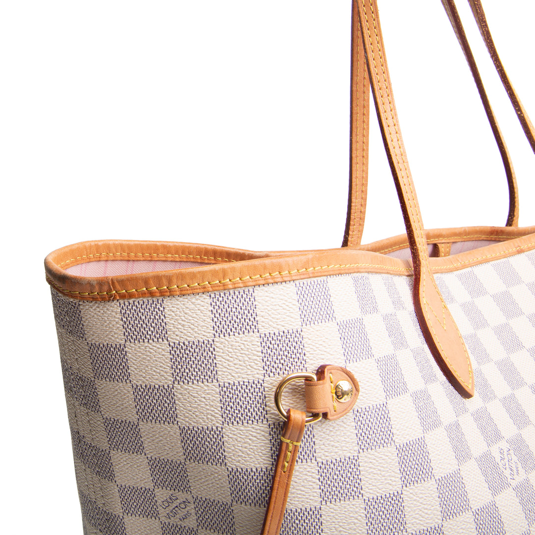 LOUIS VUITTON Neverfull GM Damier Azur w/ Pouch