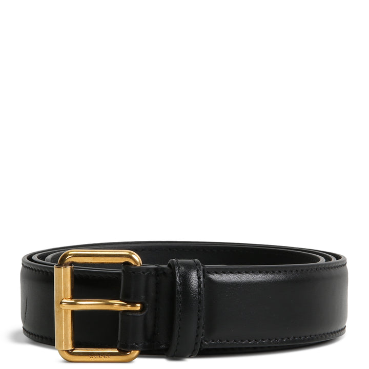GUCCI Leather Buckle Belt - Black