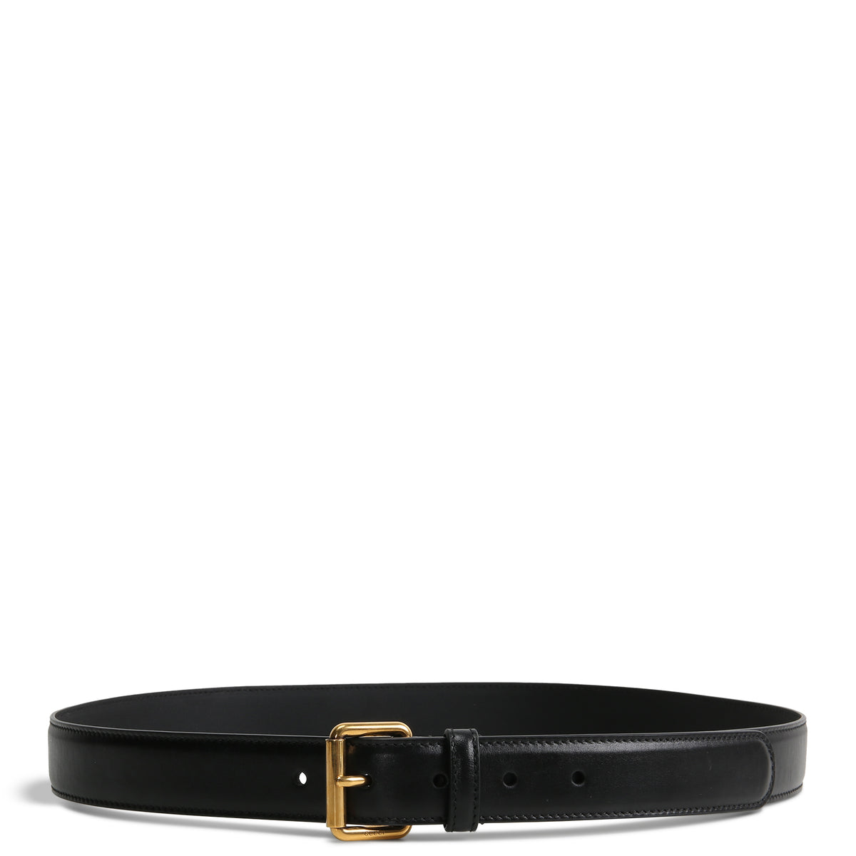 GUCCI Leather Buckle Belt - Black