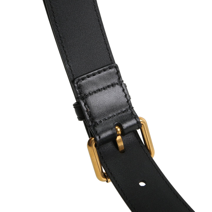 GUCCI Leather Buckle Belt - Black