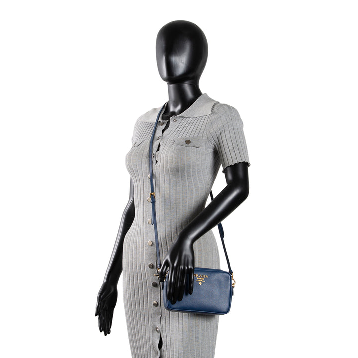 PRADA Saffiano Camera Bag - Navy