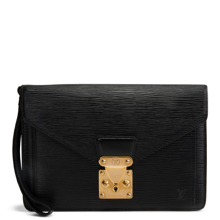LOUIS VUITTON Vintage Serie Dragonne Epi Clutch - Black