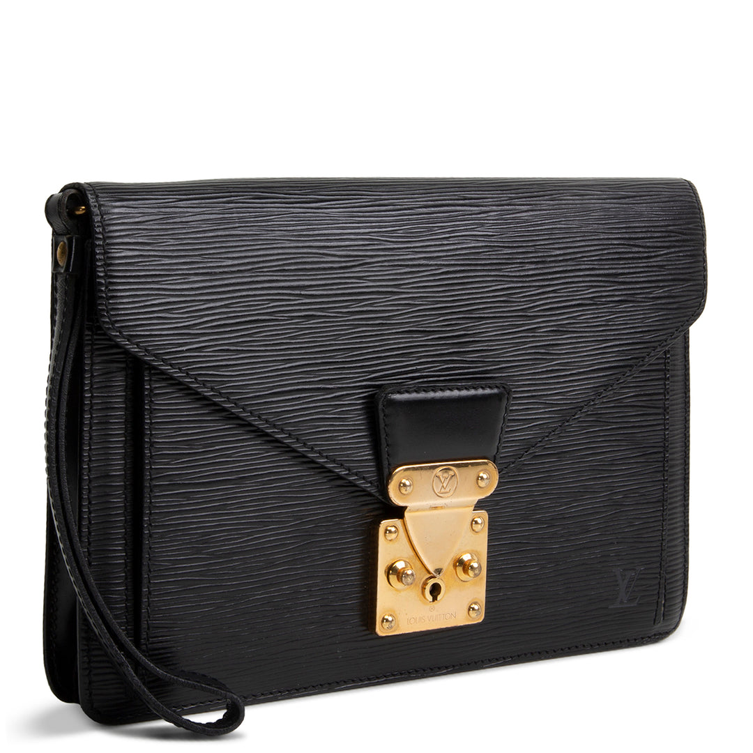 LOUIS VUITTON Vintage Serie Dragonne Epi Clutch - Black
