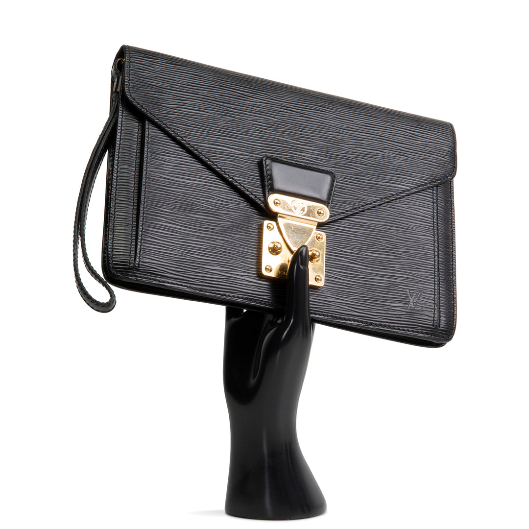 LOUIS VUITTON Vintage Serie Dragonne Epi Clutch - Black