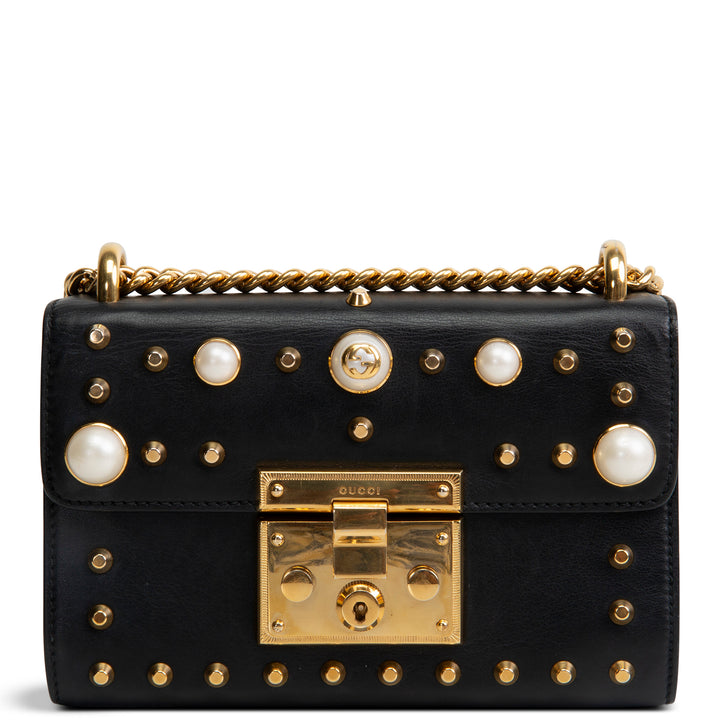 GUCCI Studded Small Padlock Shoulder Bag