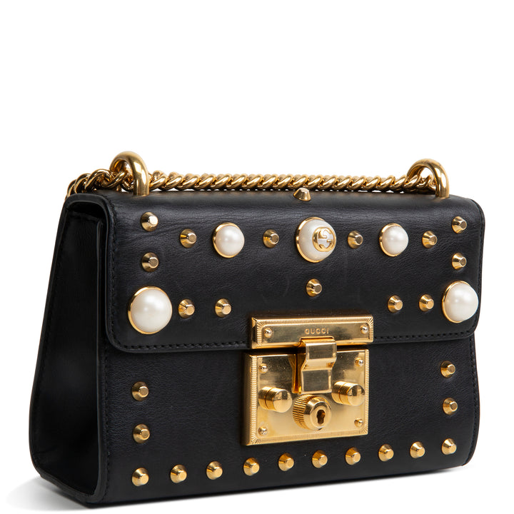 GUCCI Studded Small Padlock Shoulder Bag