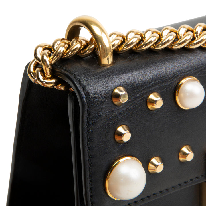GUCCI Studded Small Padlock Shoulder Bag