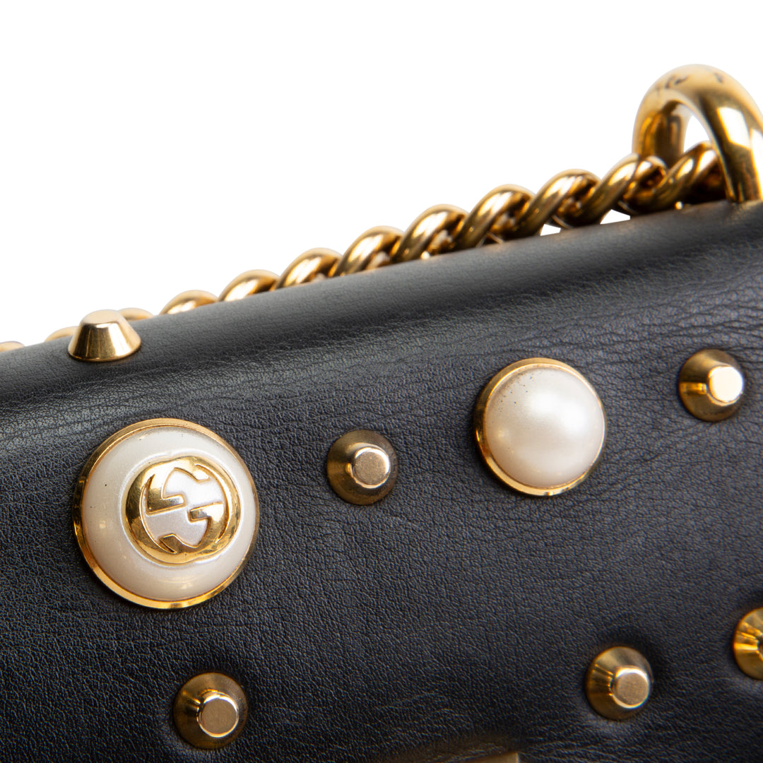 GUCCI Studded Small Padlock Shoulder Bag