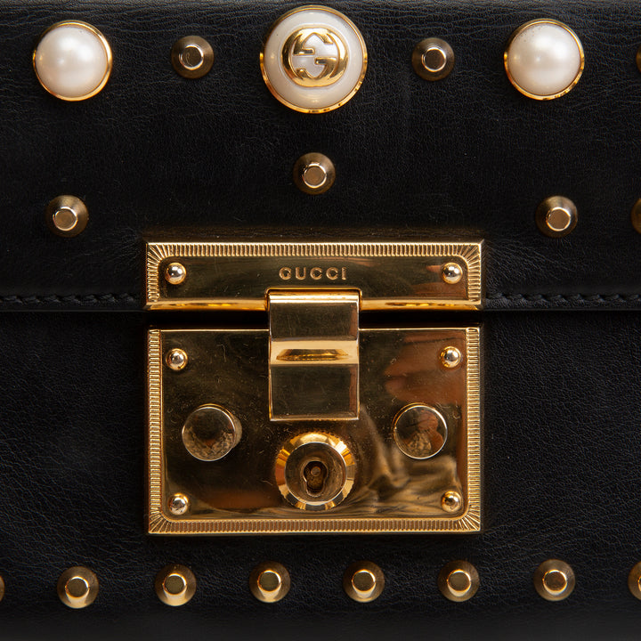 GUCCI Studded Small Padlock Shoulder Bag