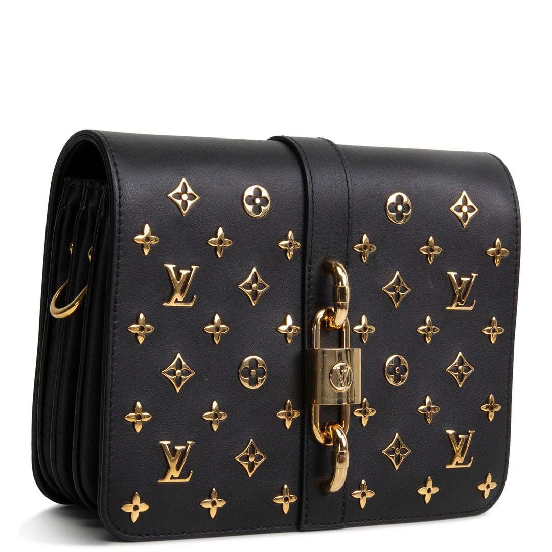 LOUIS VUITTON Calfskin Monogram Metal Rendez-Vous Shoulder Bag - Black