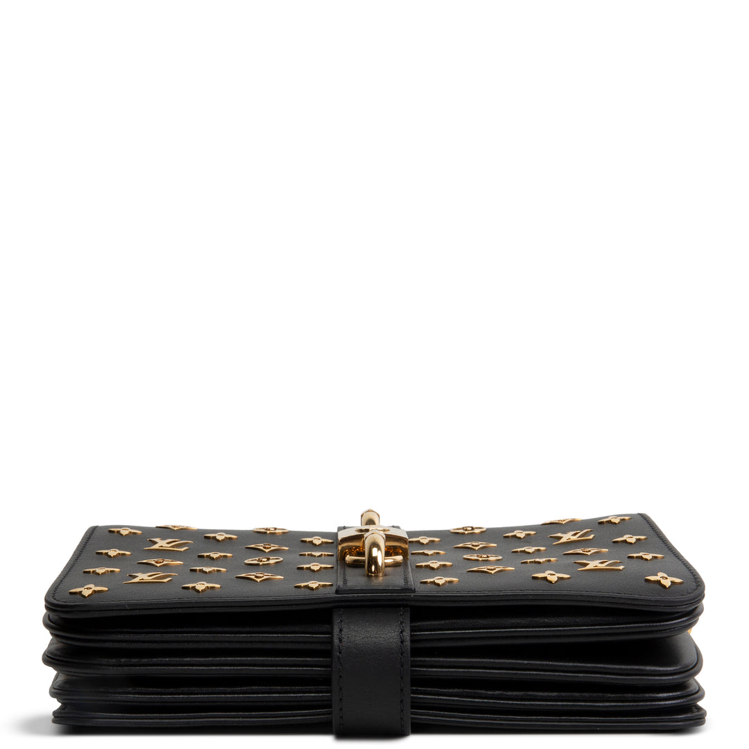 LOUIS VUITTON Calfskin Monogram Metal Rendez-Vous Shoulder Bag - Black