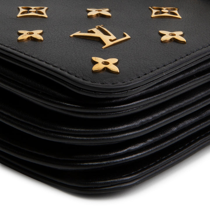 LOUIS VUITTON Calfskin Monogram Metal Rendez-Vous Shoulder Bag - Black