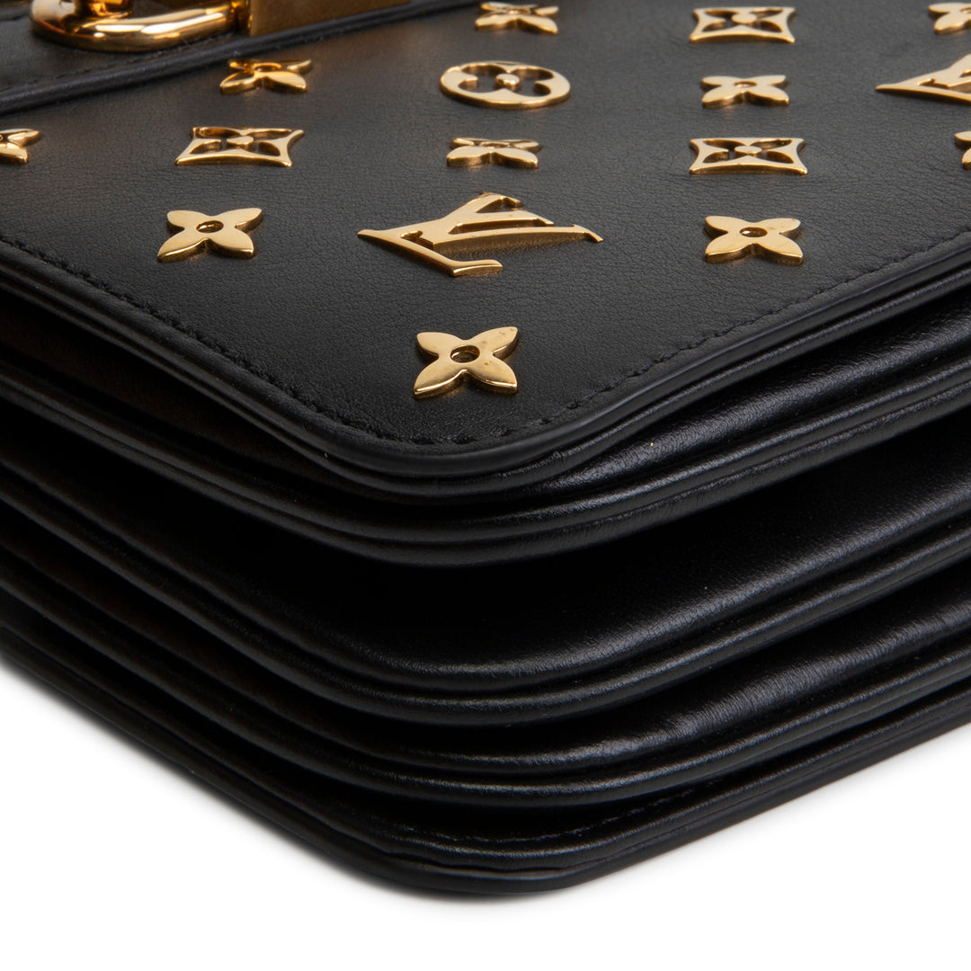 LOUIS VUITTON Calfskin Monogram Metal Rendez-Vous Shoulder Bag - Black