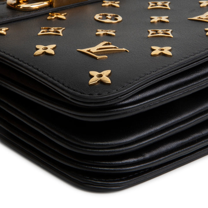 LOUIS VUITTON Calfskin Monogram Metal Rendez-Vous Shoulder Bag - Black