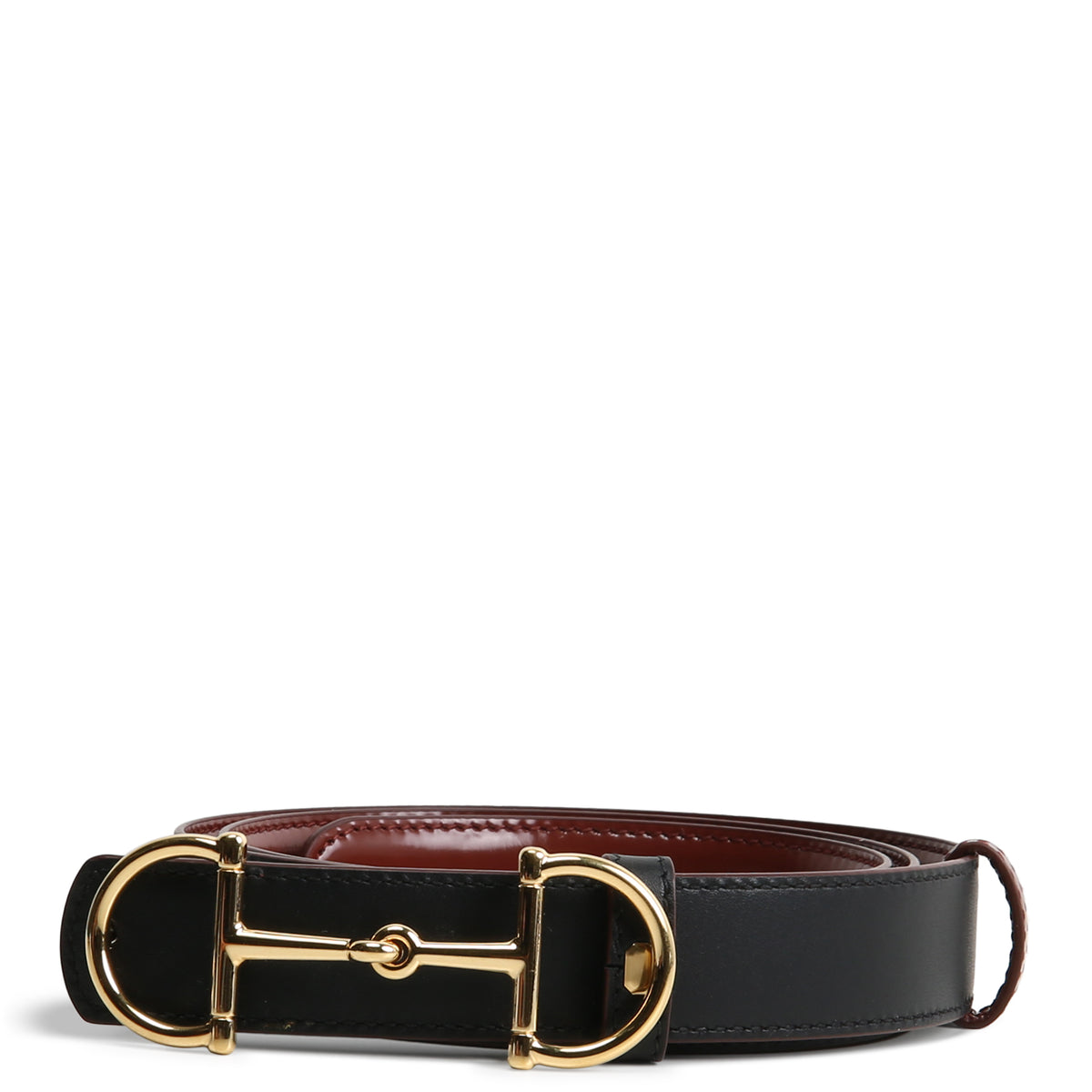 GUCCI Reversible Leather Horsebit Buckle Belt