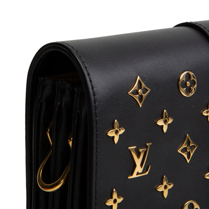LOUIS VUITTON Calfskin Monogram Metal Rendez-Vous Shoulder Bag - Black