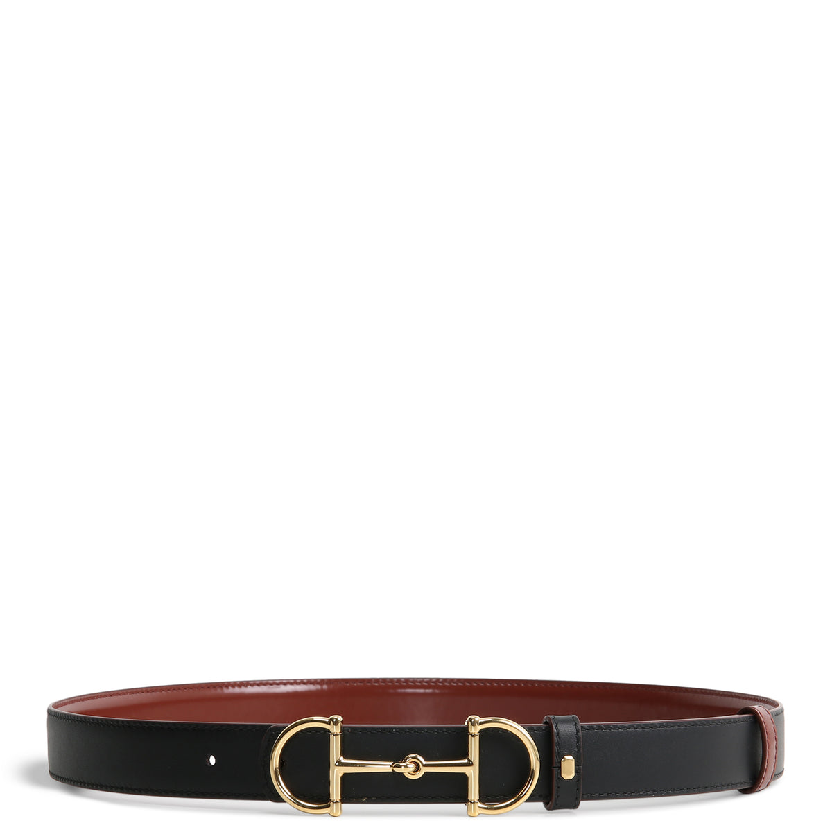 GUCCI Reversible Leather Horsebit Buckle Belt