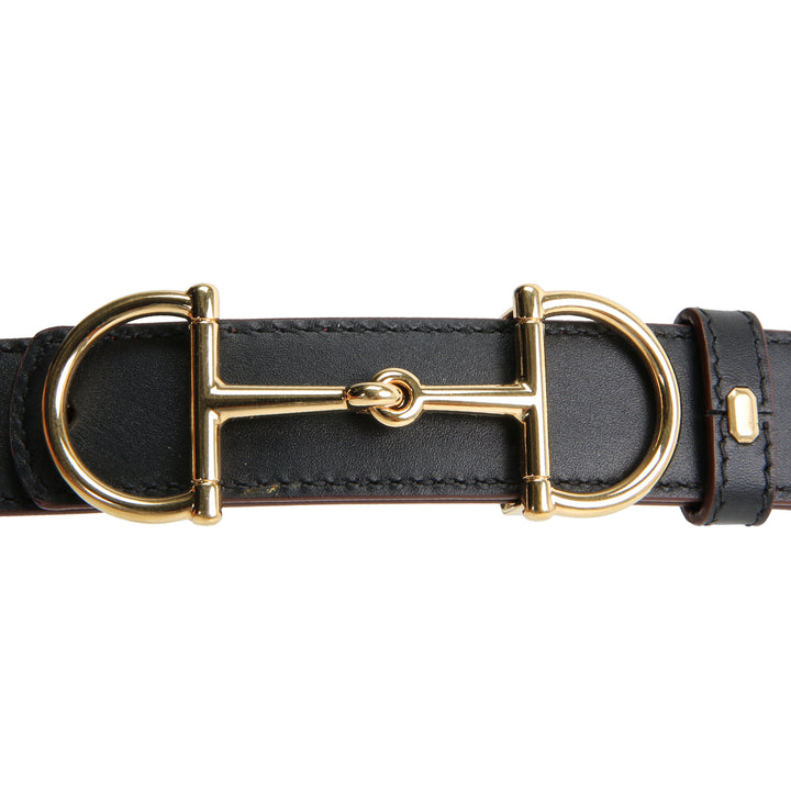 GUCCI Reversible Leather Horsebit Buckle Belt