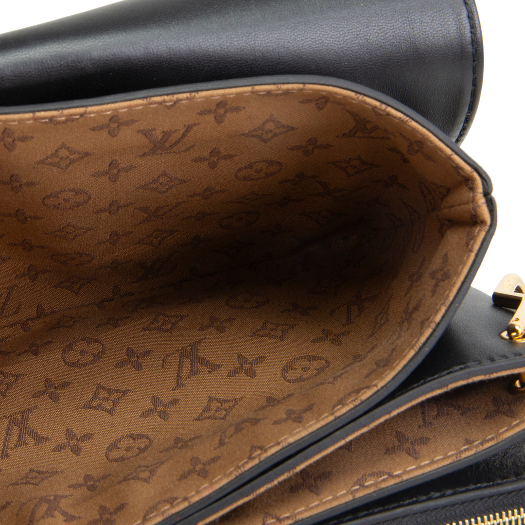 LOUIS VUITTON Calfskin Monogram Metal Rendez-Vous Shoulder Bag - Black