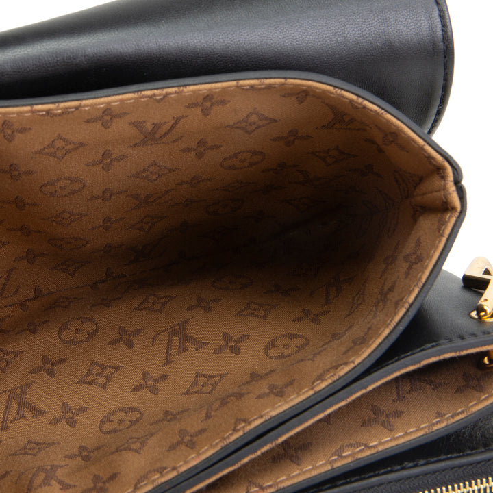 LOUIS VUITTON Calfskin Monogram Metal Rendez-Vous Shoulder Bag - Black