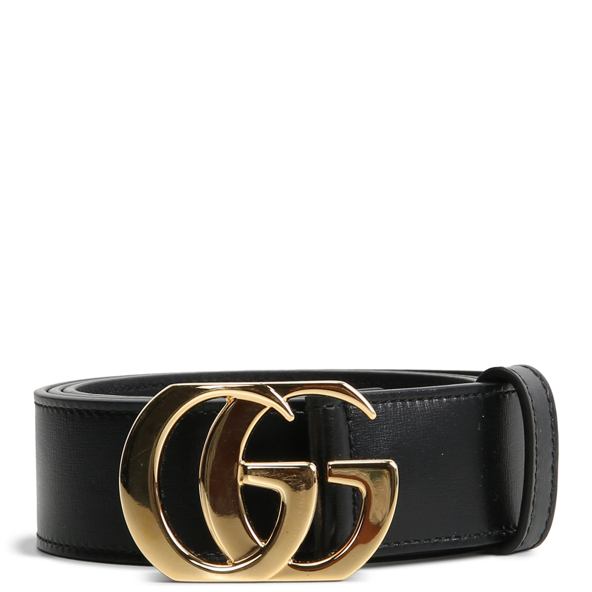 GUCCI Leather Cut GG Marmont Belt - Black