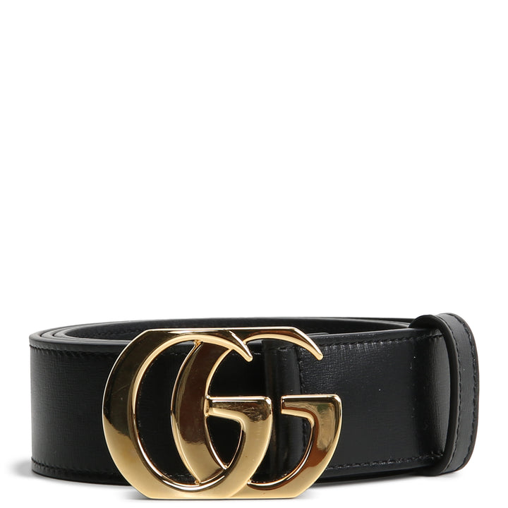 GUCCI Leather Cut GG Marmont Belt - Black