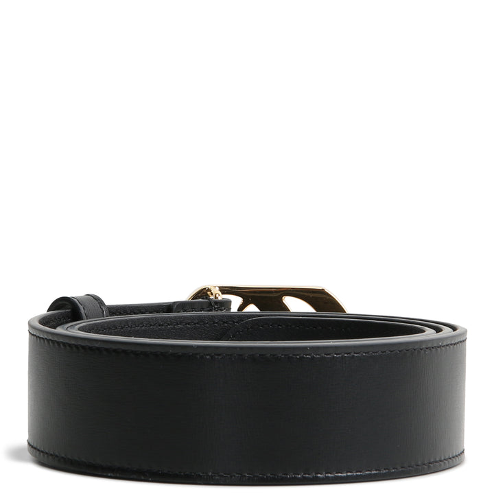 GUCCI Leather Cut GG Marmont Belt - Black