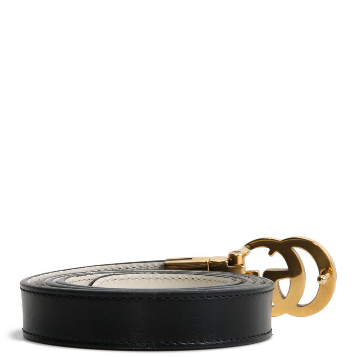 GUCCI GG Marmont Reversible 20mm Belt - Black/White
