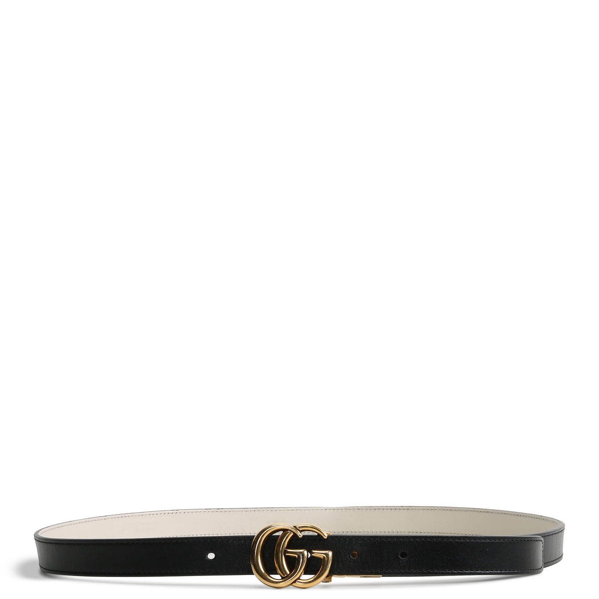 GUCCI GG Marmont Reversible 20mm Belt - Black/White