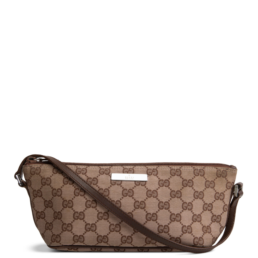 GUCCI Boat Pochette GG Canvas - Brown OUTLET FINAL SALE