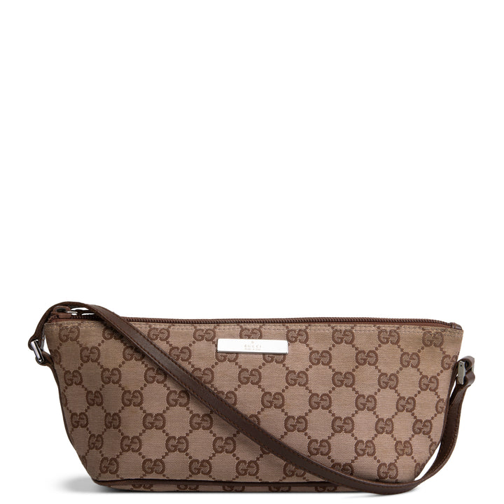 GUCCI Boat Pochette GG Canvas - Brown OUTLET FINAL SALE