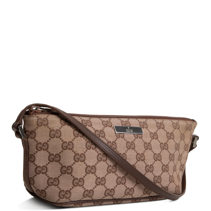 GUCCI Boat Pochette GG Canvas - Brown OUTLET FINAL SALE