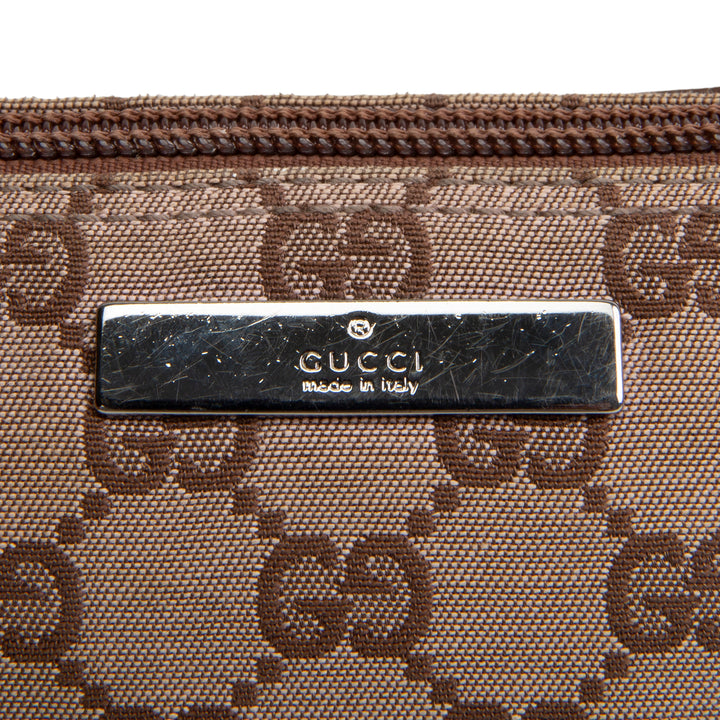 GUCCI Boat Pochette GG Canvas - Brown OUTLET FINAL SALE